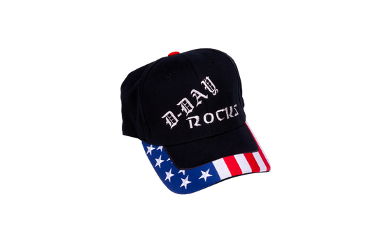 "D-Day Rocks" Red White & Blue Flag Cap